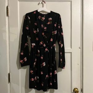 All in favor black dress with pink flowers.